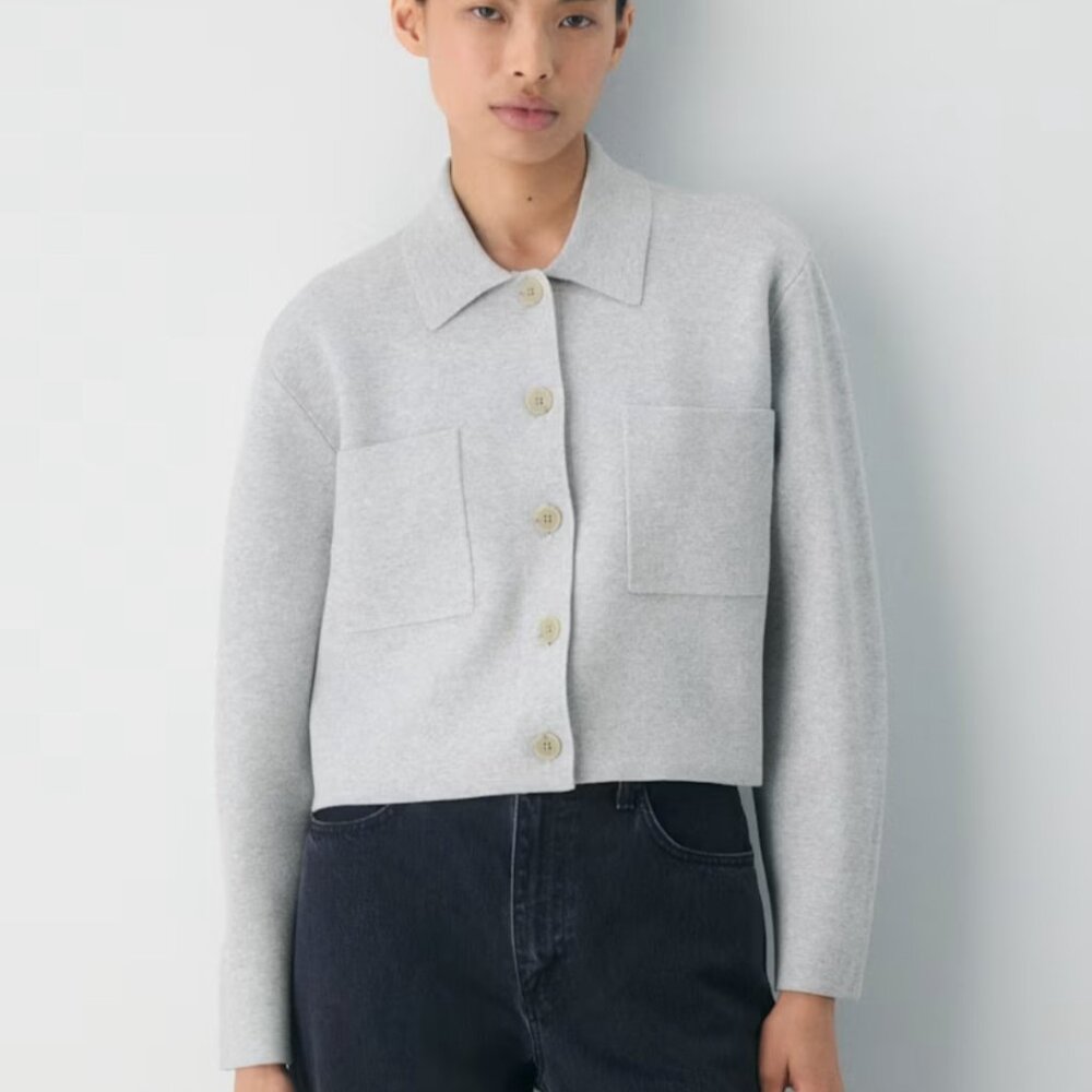 NWT Aritzia BABATON Society Cardigan Heather Chrome L